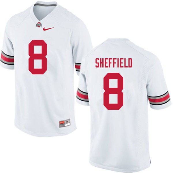 Ohio State Buckeyes #8 Kendall Sheffield Men Embroidery Jersey White